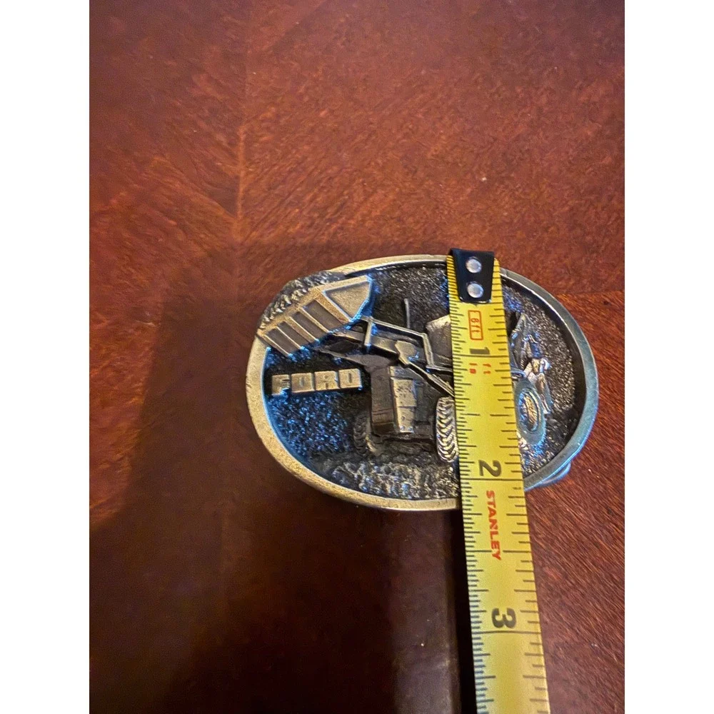 Vintage Ford Tractor Backhoe Loader Belt Buckle K-Products Inc Iowa Brass USA